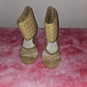 Torrid Tan Woven Heeled Sandals Size 9